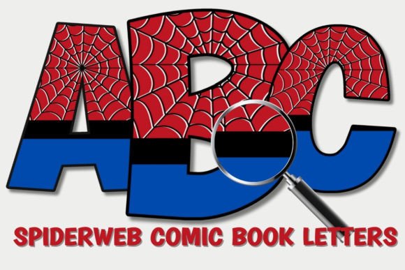 Download SPIDERWEB COMIC BOOK ALPHABET PNG SET - Comic Collection