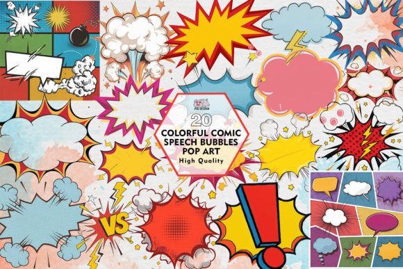 Download Colorful Comic Speech Bubbles Pop Art - Comic Collection