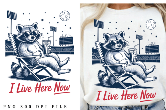 Download I Live Here Now Baseball Raccoon Coffee - Raccoon Collection