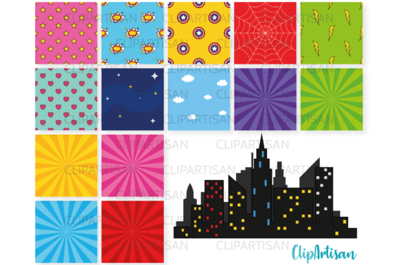 Download Comic Book Digital Papers, Superhero Art - Premium Resources