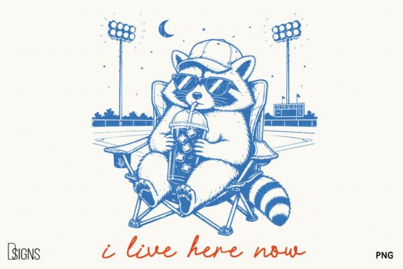 Download I Live Here Now Baseball Raccoon Coffee - Raccoon Collection