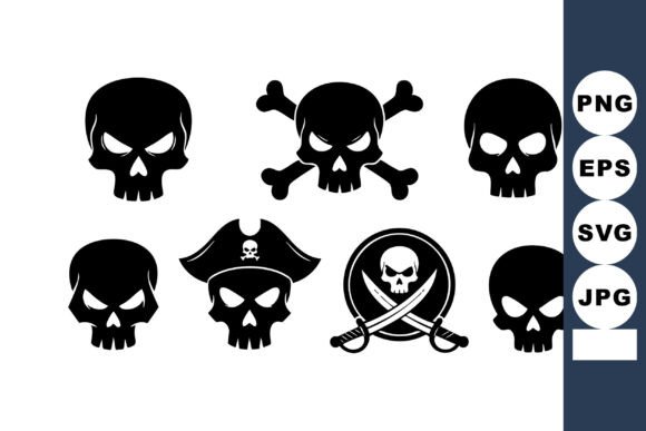 Download Pirate Skull Icons Set with Crossbones a - Skull icons Collection